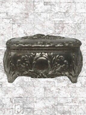 VTG SILVER TRINKET JEWELRY BOX - JAPAN
